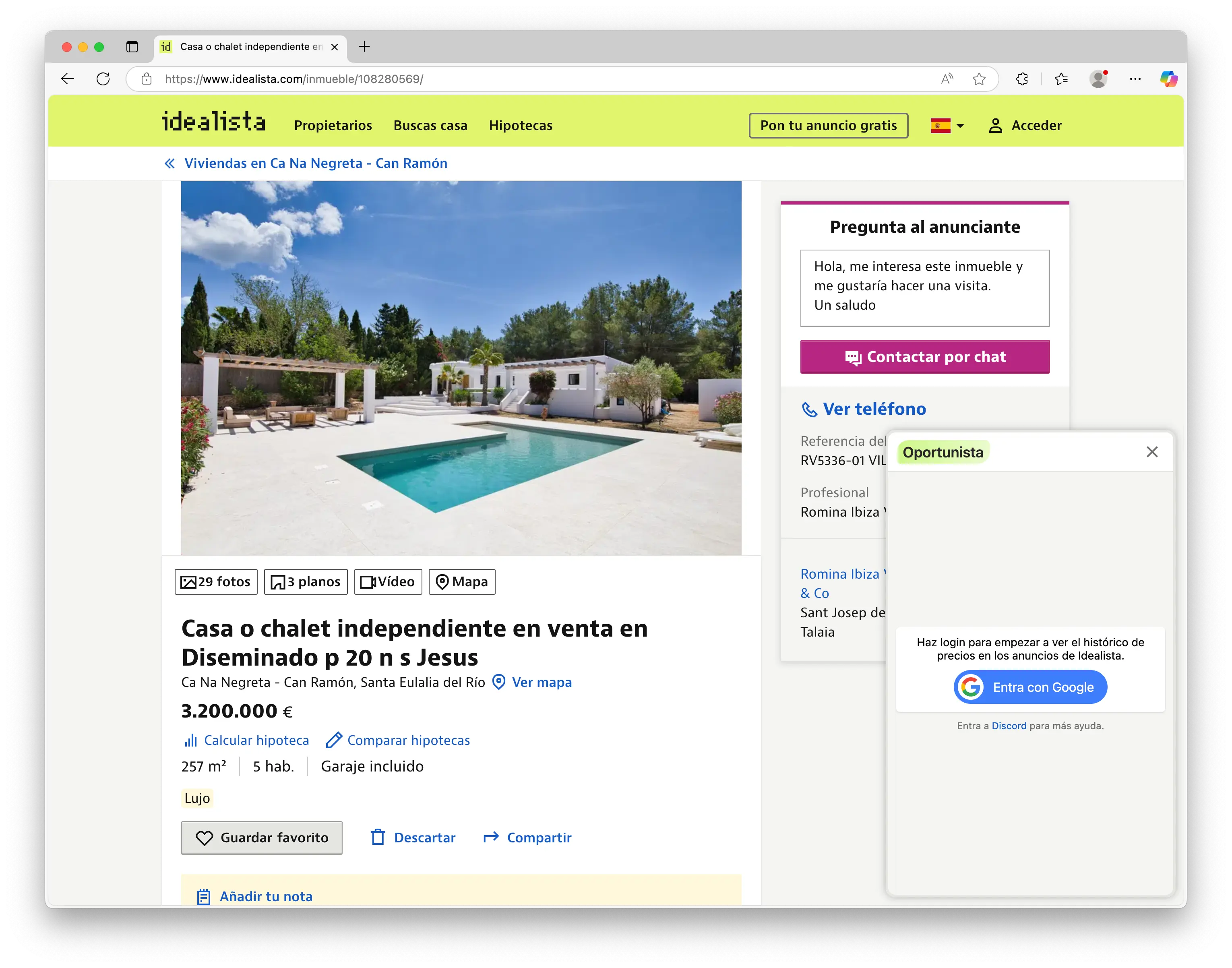 Paso 4 - Oportunista funcionando en Idealista